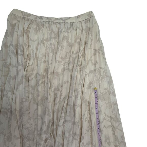 Banana Republic Sketched Flora Maxi Skirt Size 6 Side Split Accordion Pleated - Picture 6 of 14